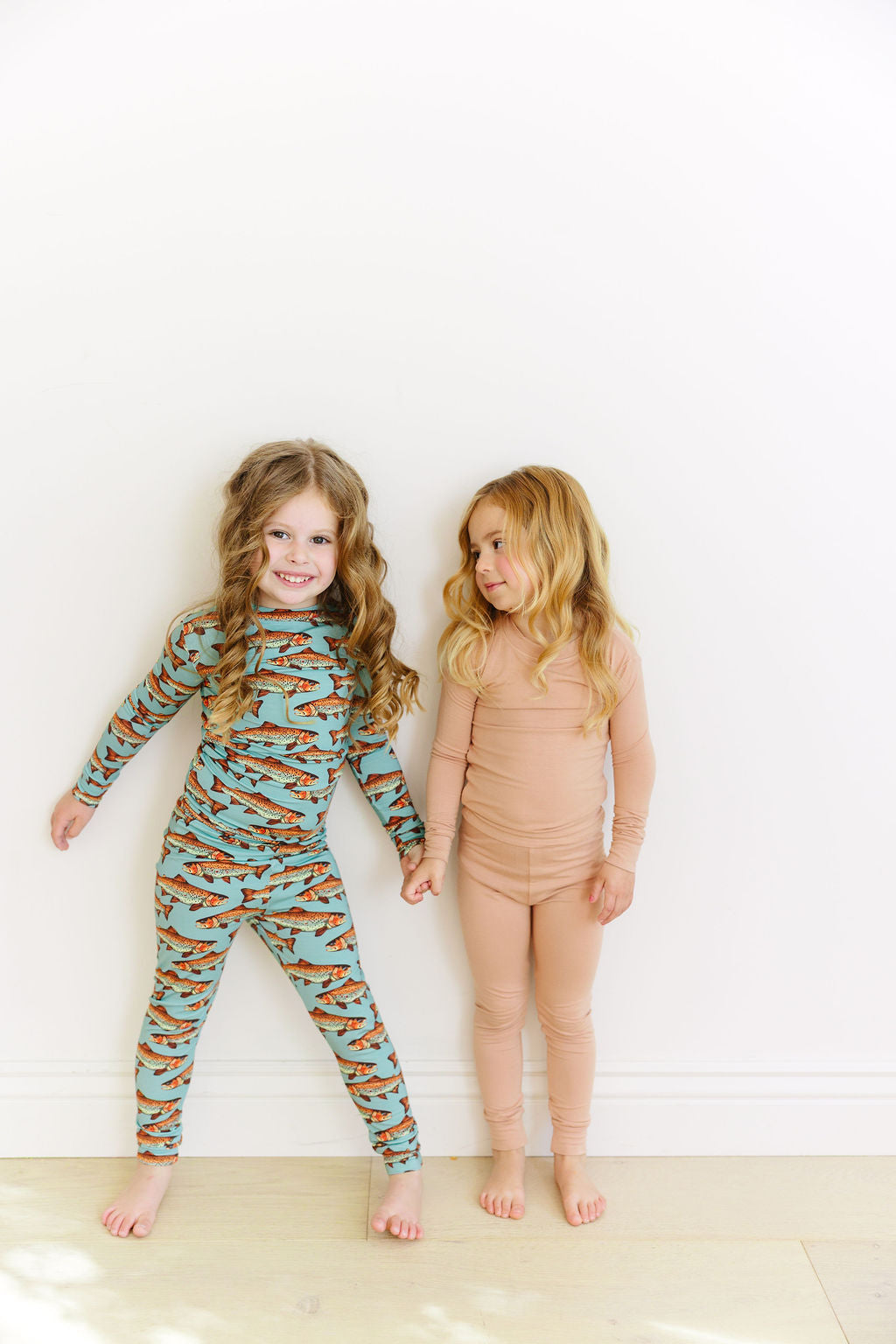 Catch & Release trout fishing bamboo pajamas for kids