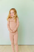 Golden Hour caramel bamboo two-piece set for kids – buttery soft breathable bamboo clothing