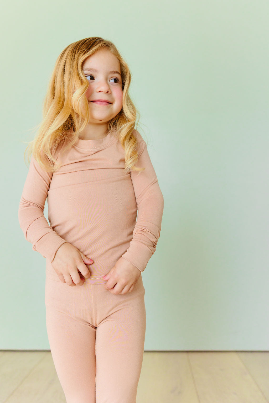 Golden Hour caramel bamboo two-piece set for kids – buttery soft breathable bamboo clothing