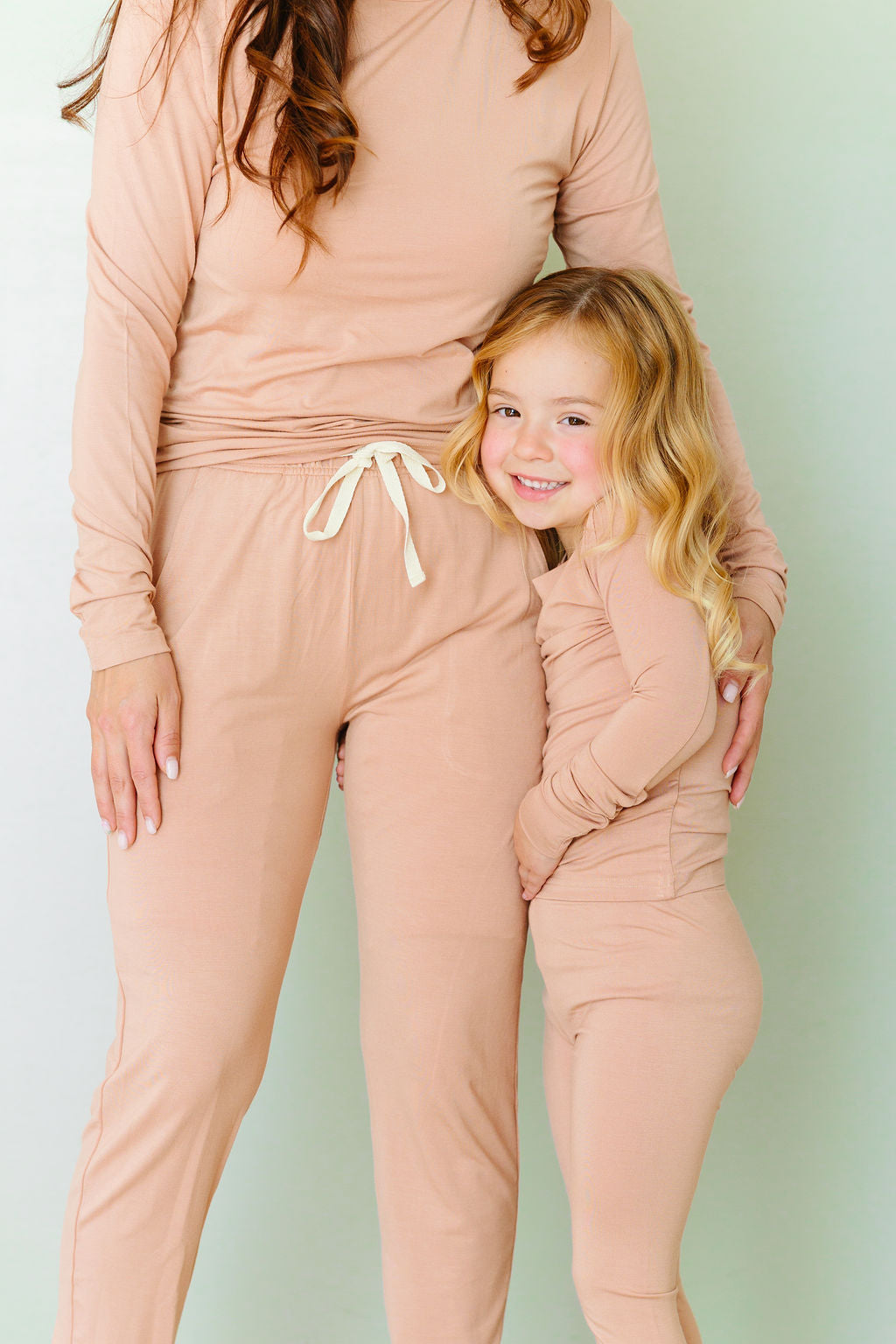 Golden Hour caramel bamboo adult set – cozy breathable matching bamboo loungewear for men and women