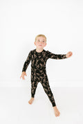 Kids bamboo two-piece set in the Dancing Skelly’s design, ultra-soft and breathable for everyday wear.